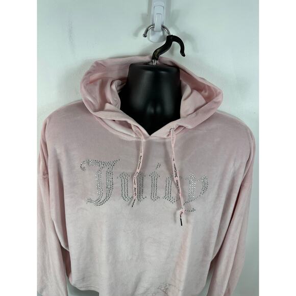 Juicy Couture Y2K  “JUICY” Jeweled Comfy Lounge Set Pink Velour Size Medium - Picture 5 of 16